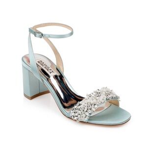Badgley Mischka “Clara Embellished Strap Evening Shoe” in Blue size 8.5